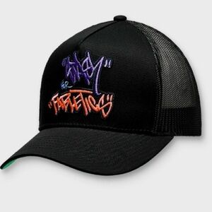 Fabletics Stash Trucker Hat Black Orange Purple